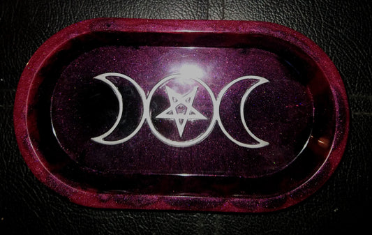 Moon Candle Holder & Tray Set